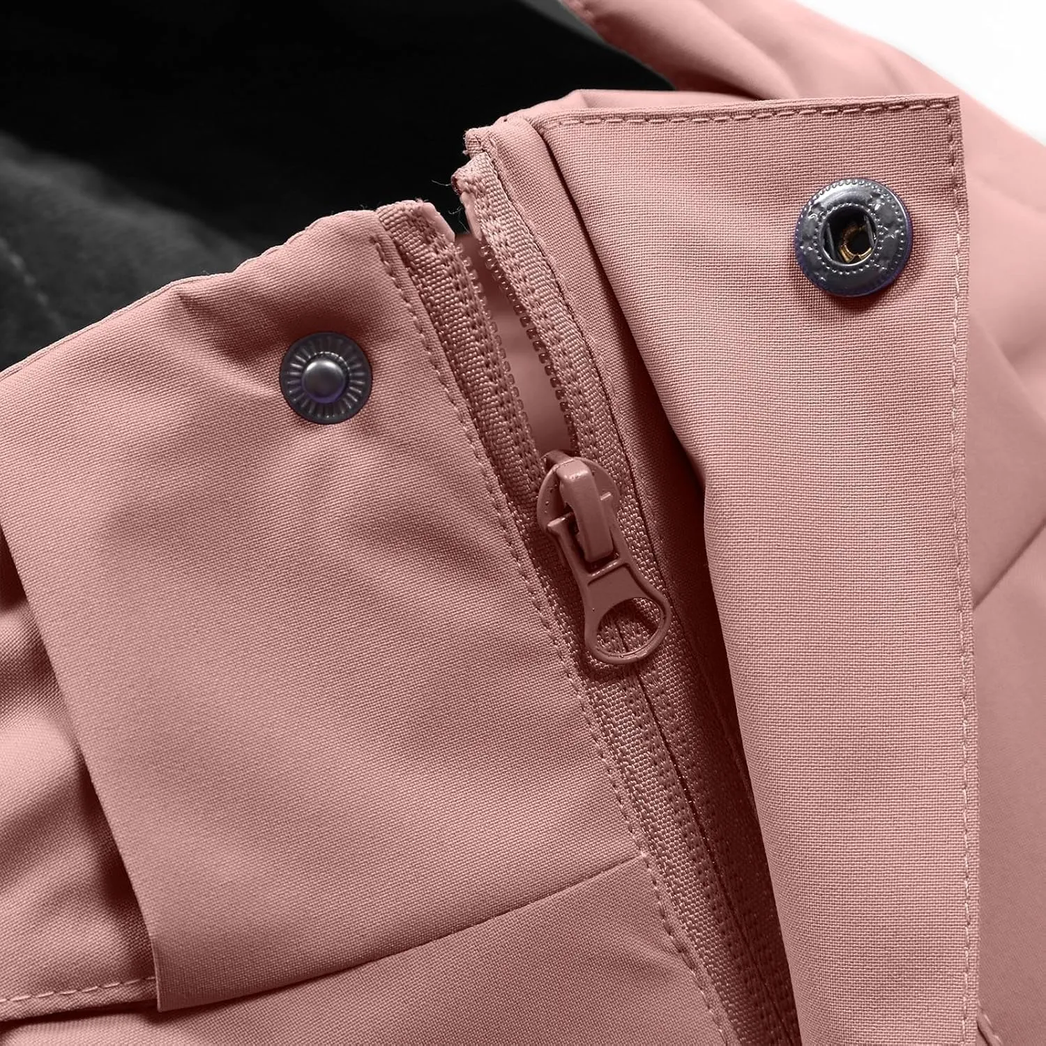 Men's Waterproof Rain Jacket with Detachable Hood Casual Zip Up Lightweight Raincoat Outdoor Softshell Windbreaker