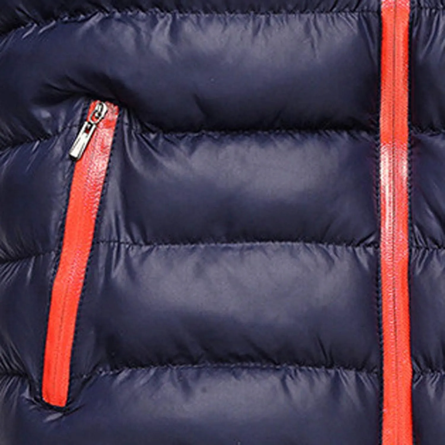 Mens Winter Jacket No Hood Quilted Puffer Down Jacket Full Zip Up Warm Thick Coats Cold Weather Work Outerwear