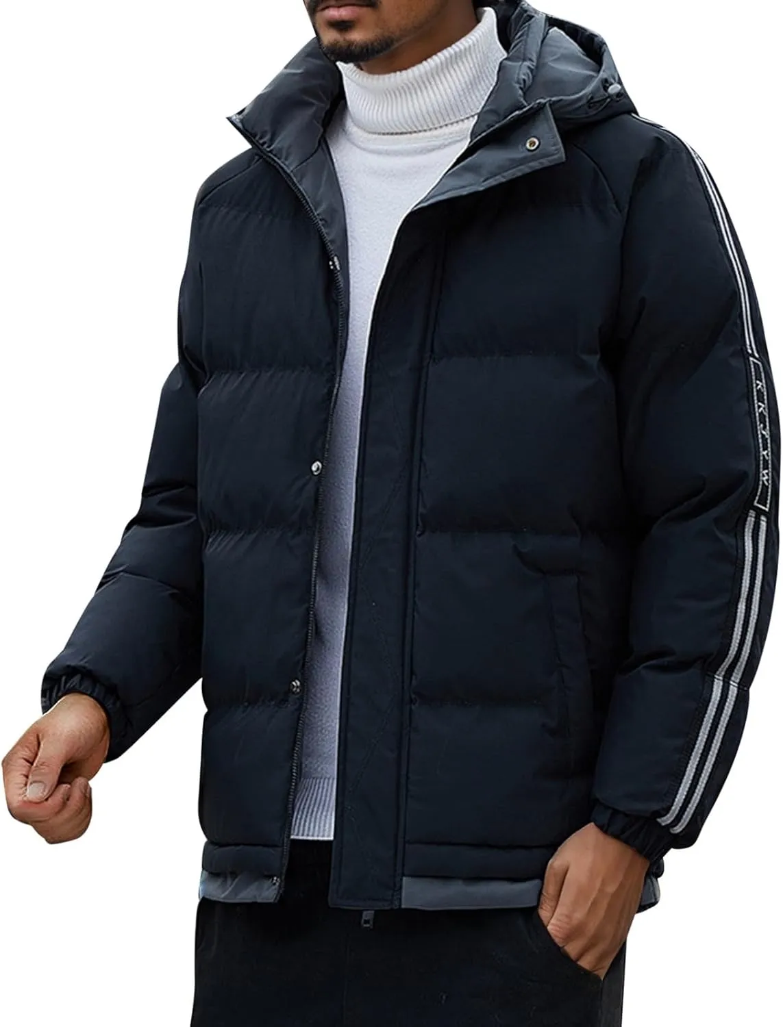 Men's Winter Thick Casual Jacket Winter Warm Cotton Hooded Coat Multi Size (M 8XL) Utility Jacket Men Lightweight