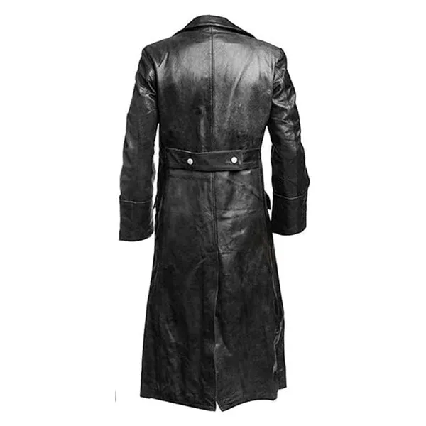 Men's WW2 Classic Officer Real Leather Coat