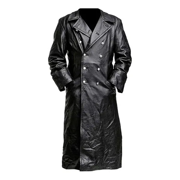 Men's WW2 Classic Officer Real Leather Coat