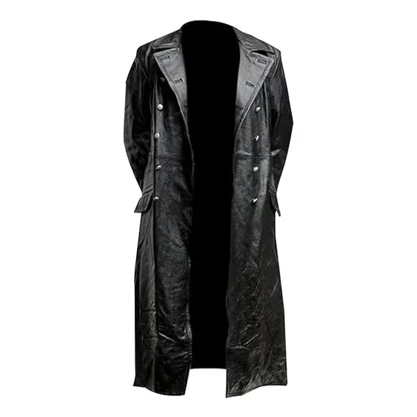 Men's WW2 Classic Officer Real Leather Coat