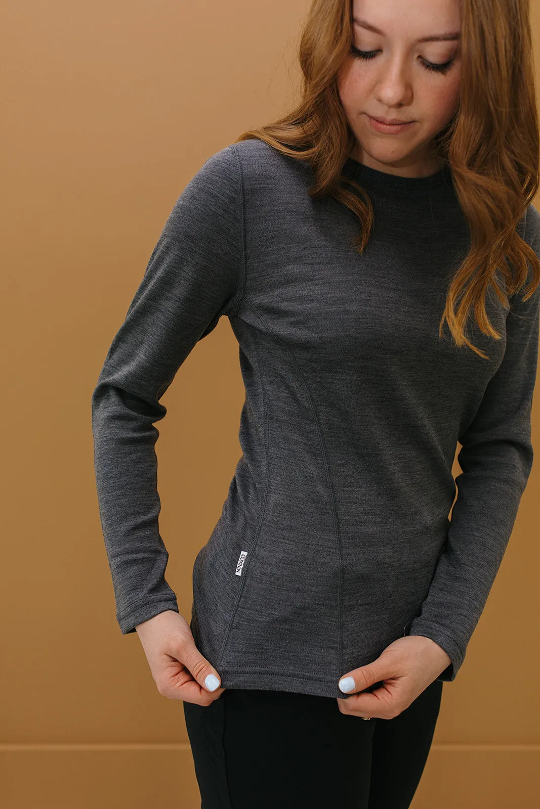 Built In Odor Control Weighted Hem Merino Wool Top