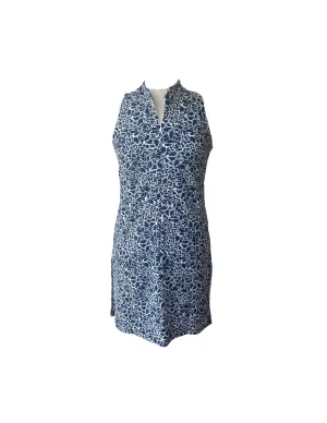 High-Low-Hem Understated Charm Merion Skort Dress Variegated Leaves Navy/White