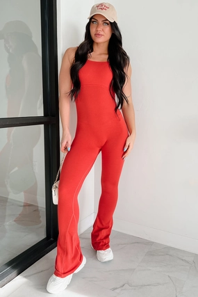 Can You Dig It Sleeveless Bodycon Jumpsuit (Red) Evening-Wear