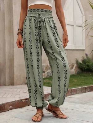 Breathable Mesh Panels Slim Look Mesh Wide-Leg Bloomers ??Casual Summer Pants