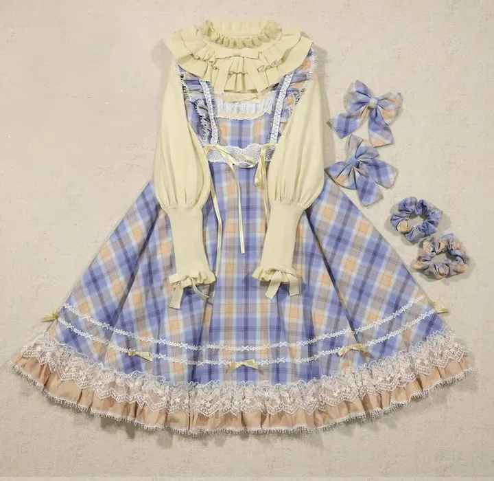 Miaoplus~Sweet Lolita Plaid JSK Multicolors