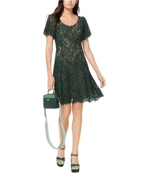 Michael Kors Womens Lace Fit & Flare Dress