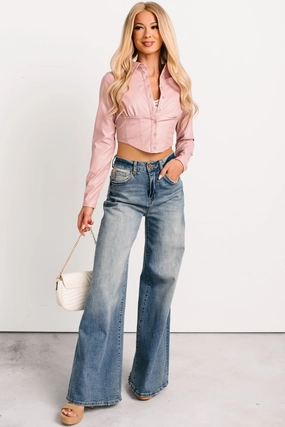 Customizable length Mickie Special A High Rise Wide Leg Jeans (Medium)