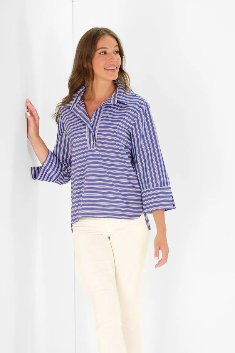 Toni Top Navy Quad Stripe Adjustable Cuff System