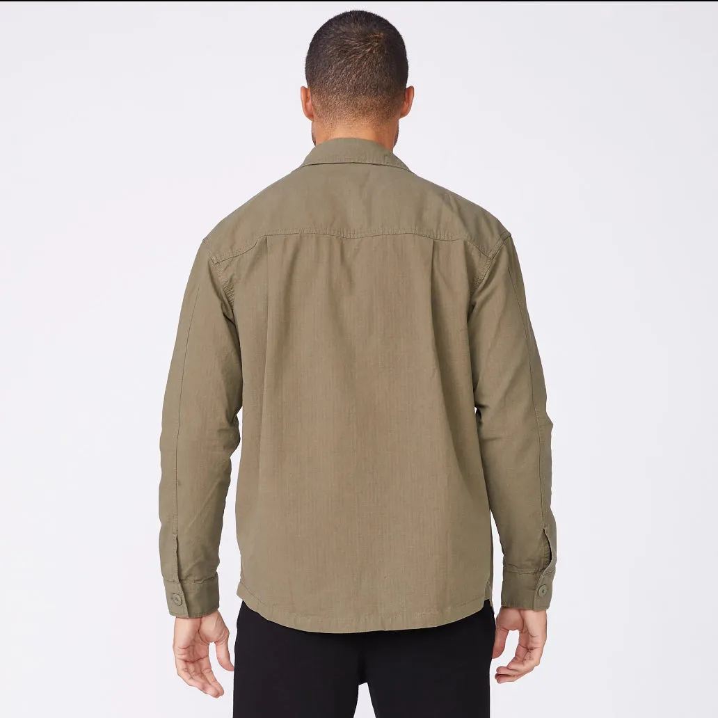 Weighted Hem Design QuickDry Shirt Jacket