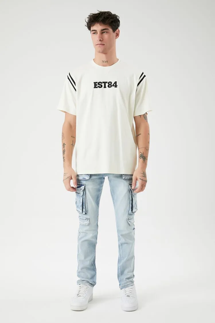 Mid-Rise Slim-Fit Cargo Jeans