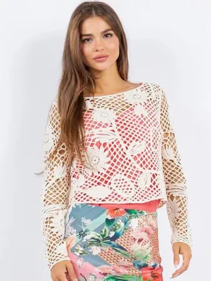 V Neck Design Paparazzi Crochet Crop Top