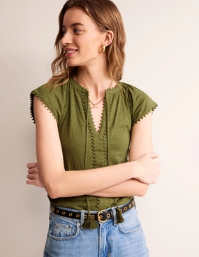 Chic Cardigan DoubleLayered Millie Trim Detail Top-Mayfly
