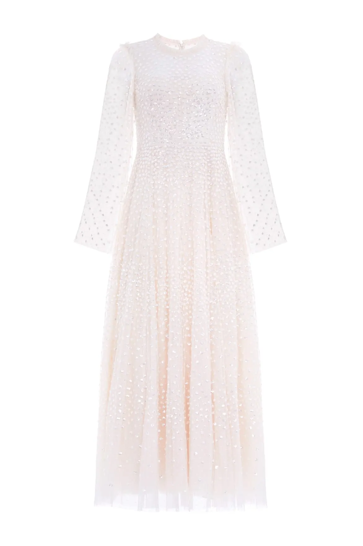 Easy Flow Scatter Dot Round Neck Ankle Gown