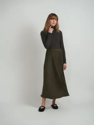 High Elasticity Material Minimal Touch MiuMax olive Turtleneck WB5CM1752TE