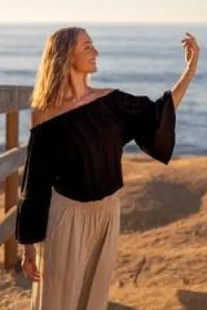HighDensity Knit Drop Shoulder PIYOGA Lace Lined Top