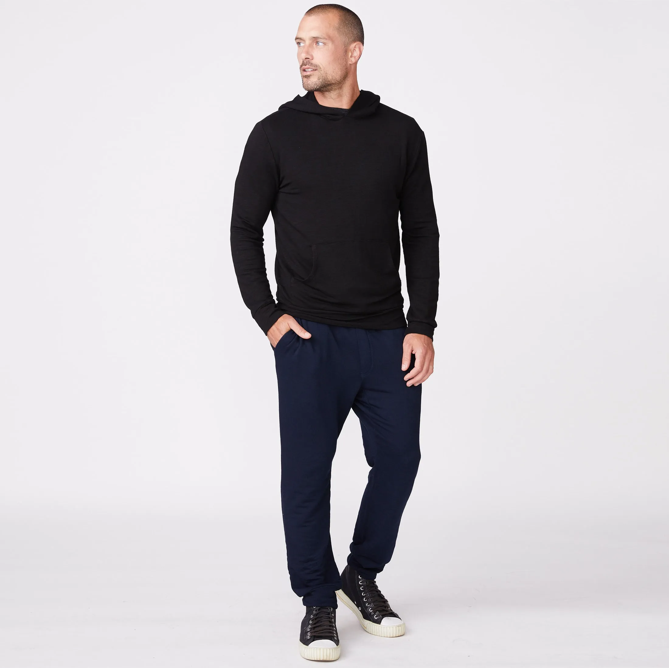 DoubleStitchedHem Supersoft Pullover Hoody