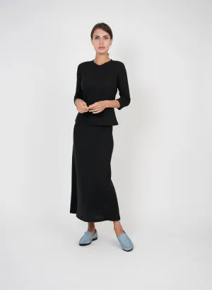 Emerging Designer Full Circle Hashtag Black Waffle Pull On Midi SB3CM8209SM