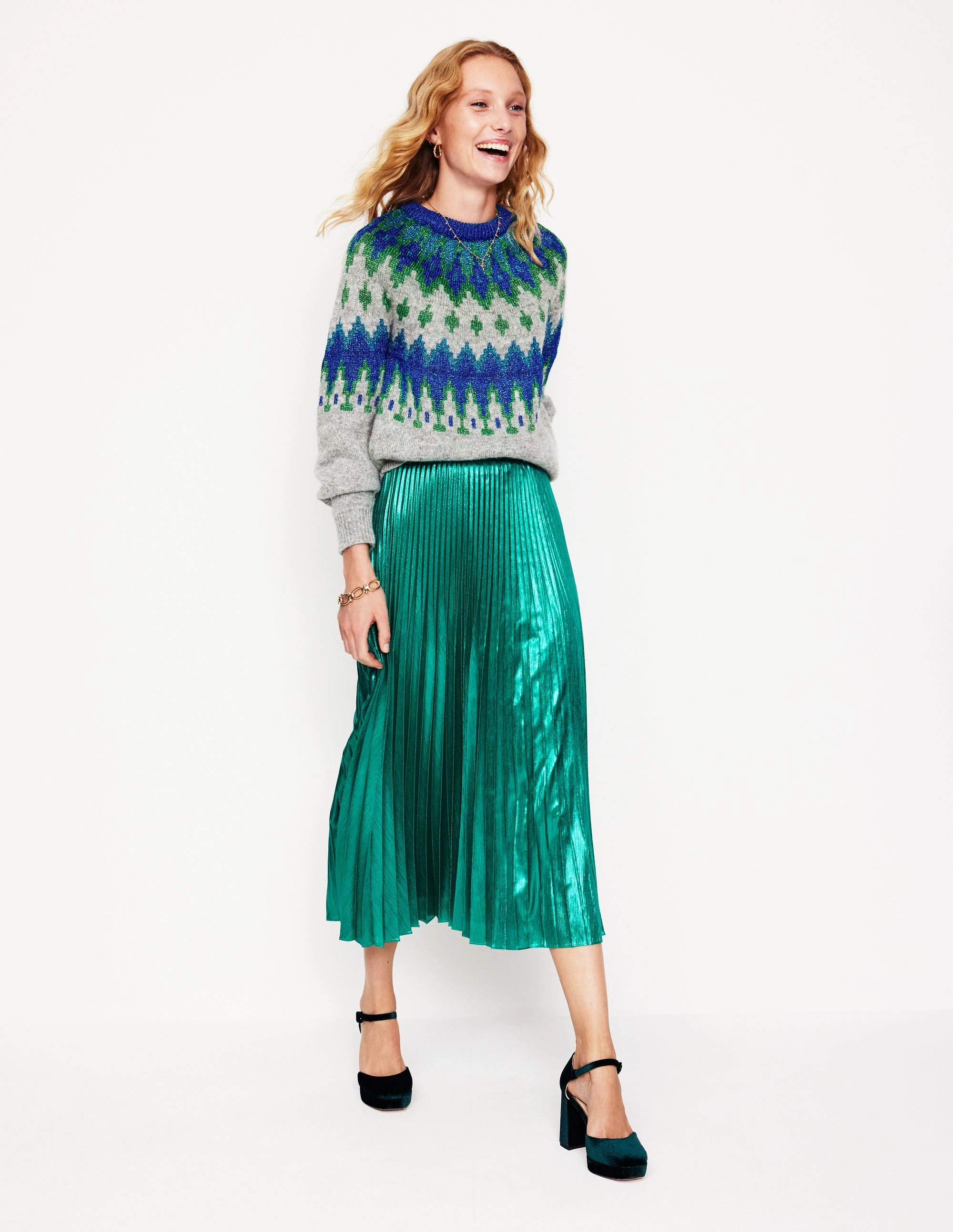 Kat Sparkle Fair Isle Jumper-Grey Melange All Day Wear Thermochromic Fiber Applications