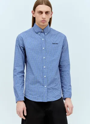 Miu Miu Logo Embroidery Checked Shirt