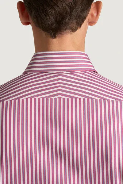 M.J. Bale - Symonds Shirt - Stripe - Raspberry/Blue/White