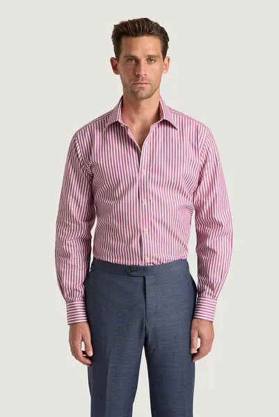 M.J. Bale - Symonds Shirt - Stripe - Raspberry/Blue/White