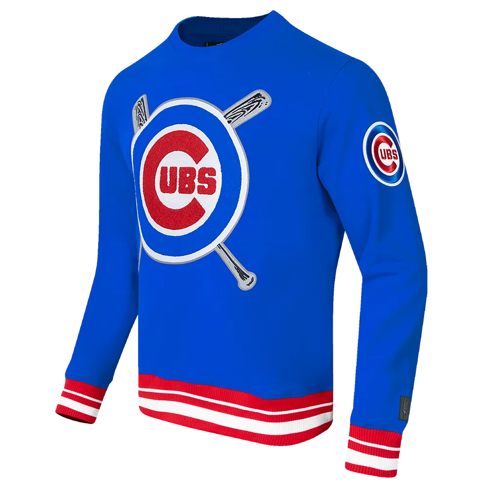 MLB CHICAGO CUBS MASHUP MEN'S RIB CREWNECK (ROYAL BLUE/RED)