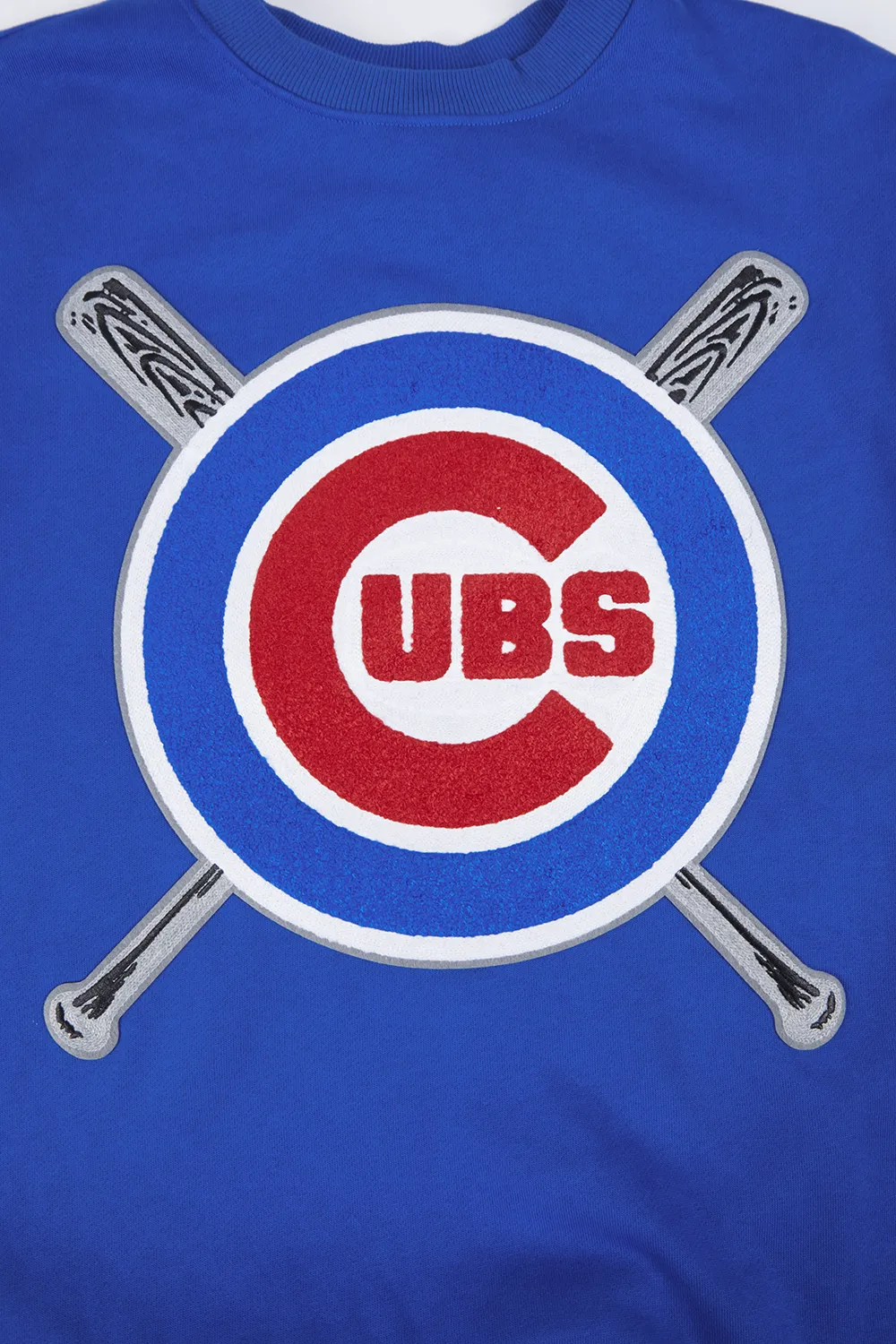 MLB CHICAGO CUBS MASHUP MEN'S RIB CREWNECK (ROYAL BLUE/RED)