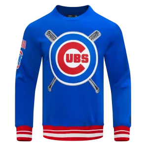 MLB CHICAGO CUBS MASHUP MEN'S RIB CREWNECK (ROYAL BLUE/RED)