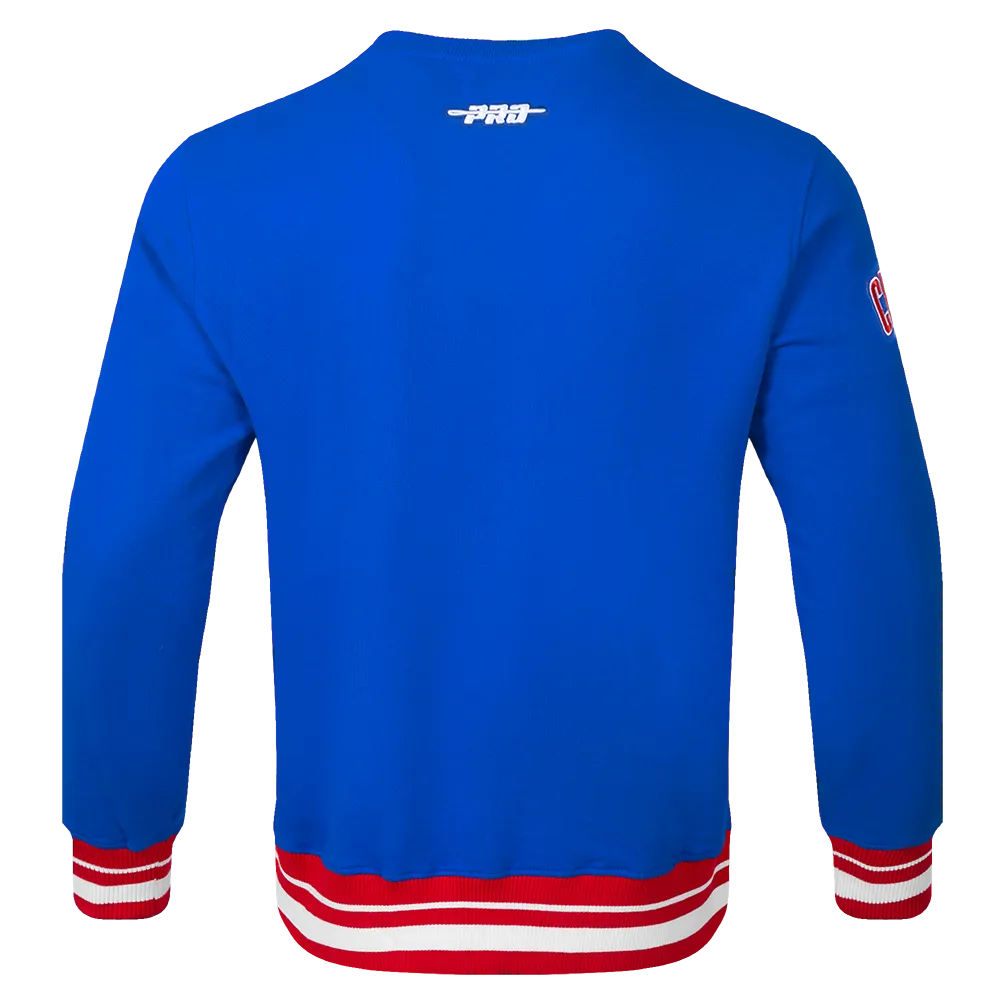 MLB CHICAGO CUBS MASHUP MEN'S RIB CREWNECK (ROYAL BLUE/RED)