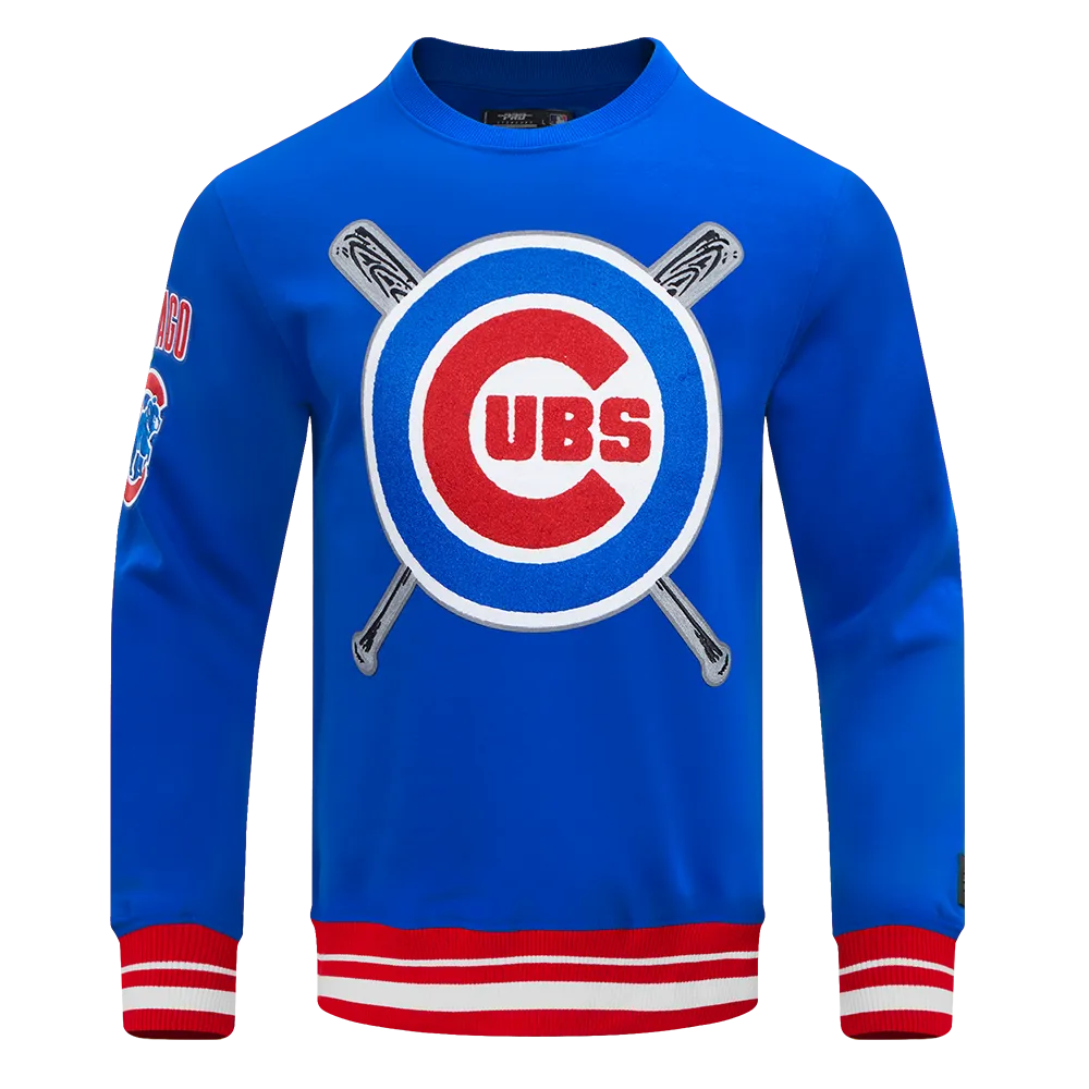MLB CHICAGO CUBS MASHUP MEN'S RIB CREWNECK (ROYAL BLUE/RED)