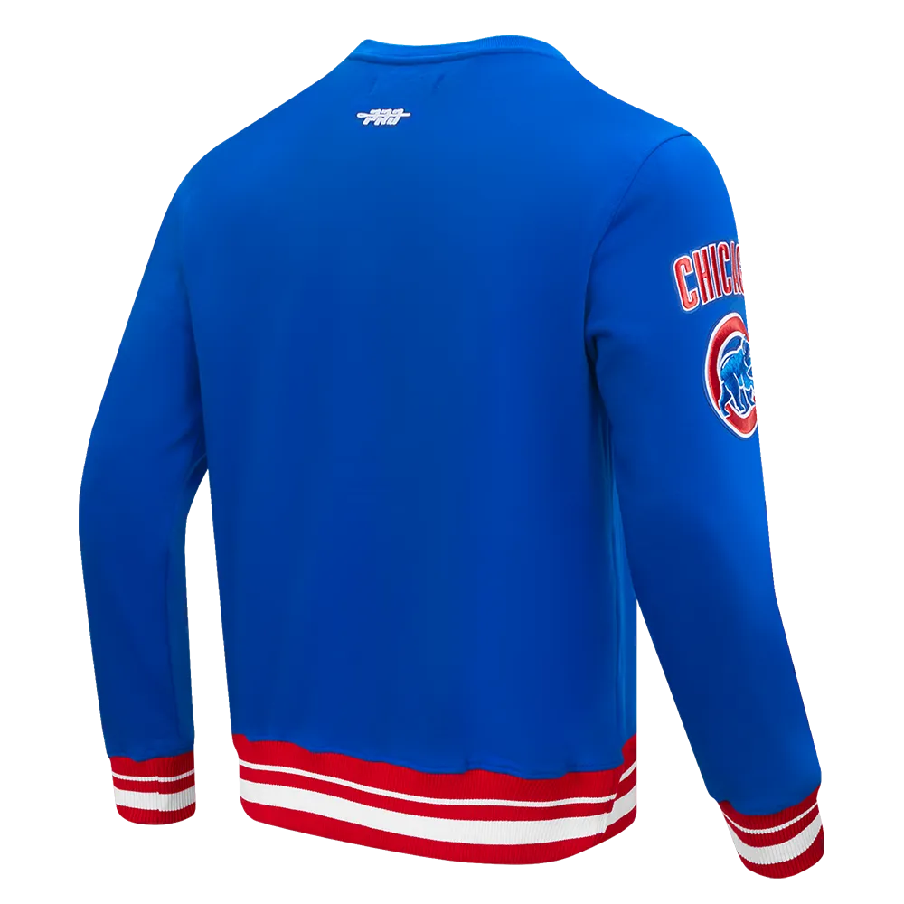 MLB CHICAGO CUBS MASHUP MEN'S RIB CREWNECK (ROYAL BLUE/RED)