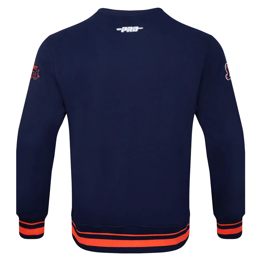 MLB DETROIT TIGERS MASHUP MEN'S RIB CREWNECK (MIDNIGHT NAVY/ORANGE/MIDNIGHT NAVY)