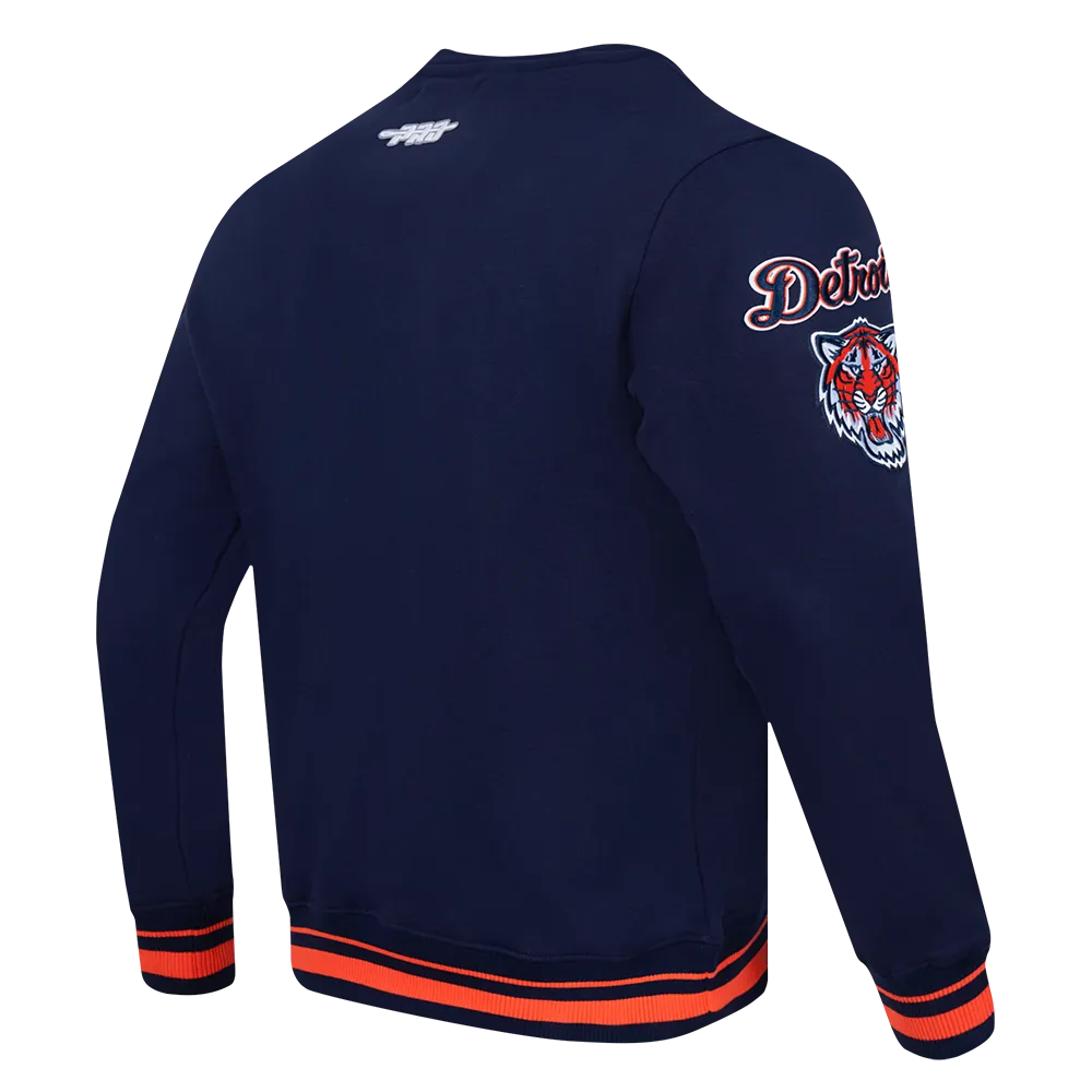 MLB DETROIT TIGERS MASHUP MEN'S RIB CREWNECK (MIDNIGHT NAVY/ORANGE/MIDNIGHT NAVY)