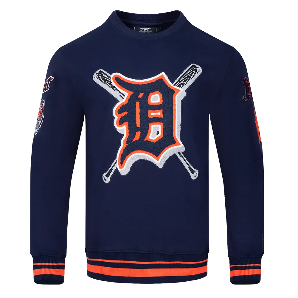 MLB DETROIT TIGERS MASHUP MEN'S RIB CREWNECK (MIDNIGHT NAVY/ORANGE/MIDNIGHT NAVY)