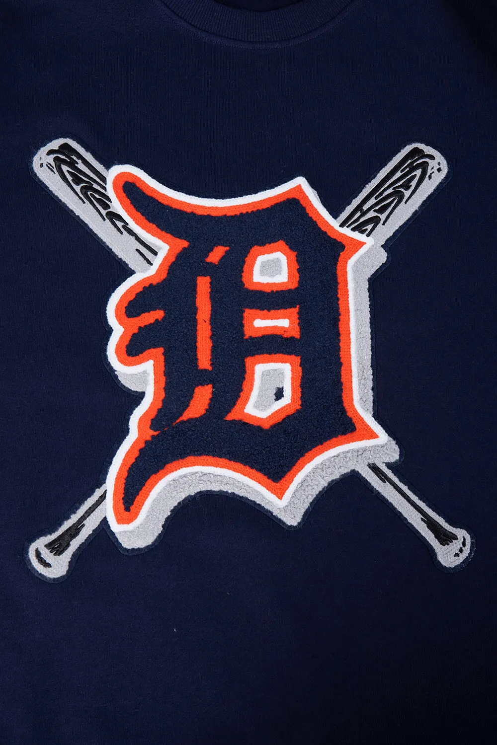 MLB DETROIT TIGERS MASHUP MEN'S RIB CREWNECK (MIDNIGHT NAVY/ORANGE/MIDNIGHT NAVY)