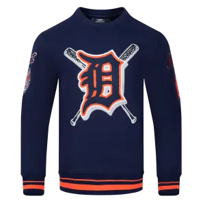 MLB DETROIT TIGERS MASHUP MEN'S RIB CREWNECK (MIDNIGHT NAVY/ORANGE/MIDNIGHT NAVY)