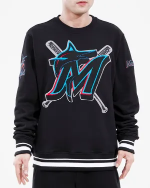 MLB MIAMI MARLINS MASHUP MEN'S RIB CREWNECK (BLACK)
