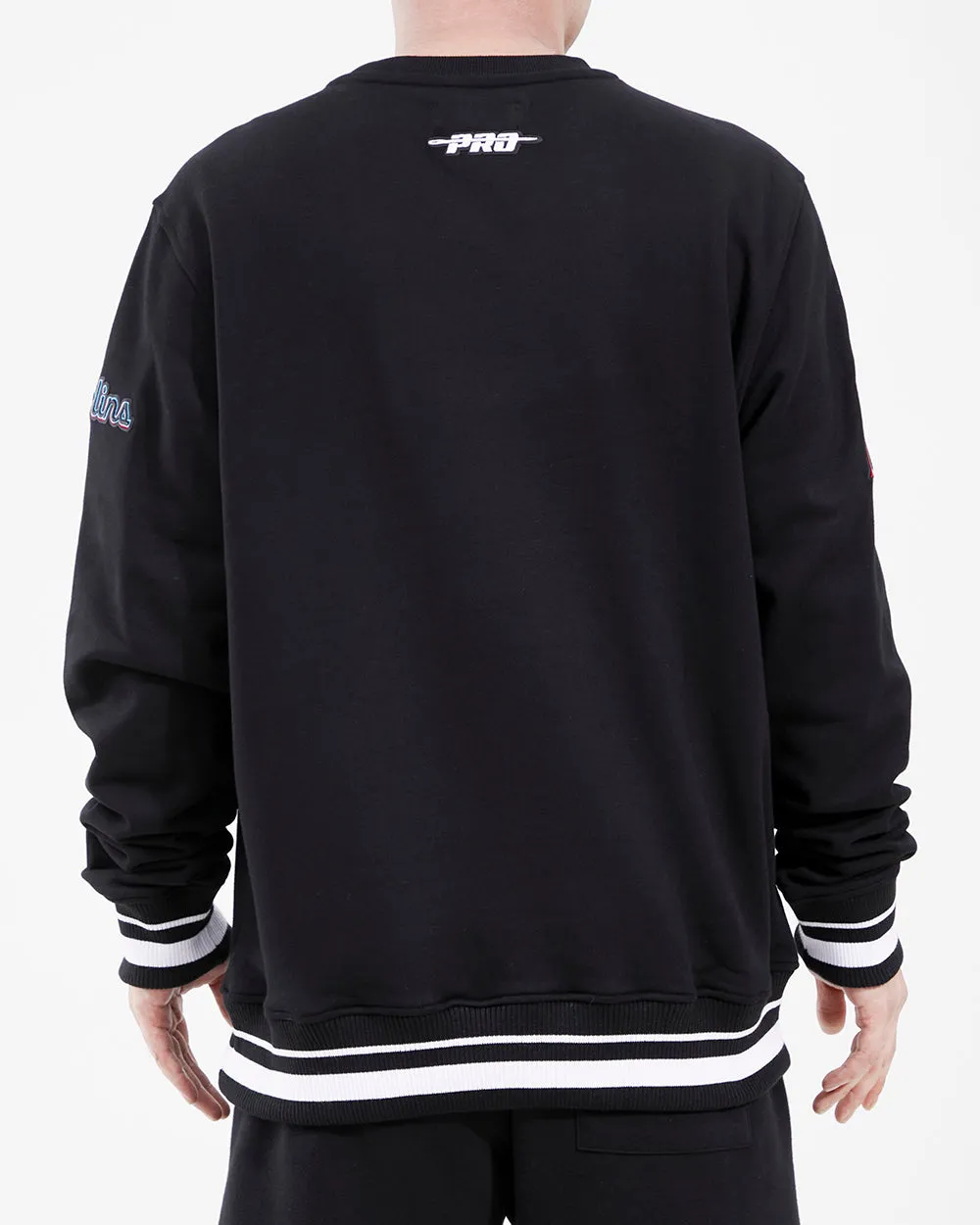 MLB MIAMI MARLINS MASHUP MEN'S RIB CREWNECK (BLACK)