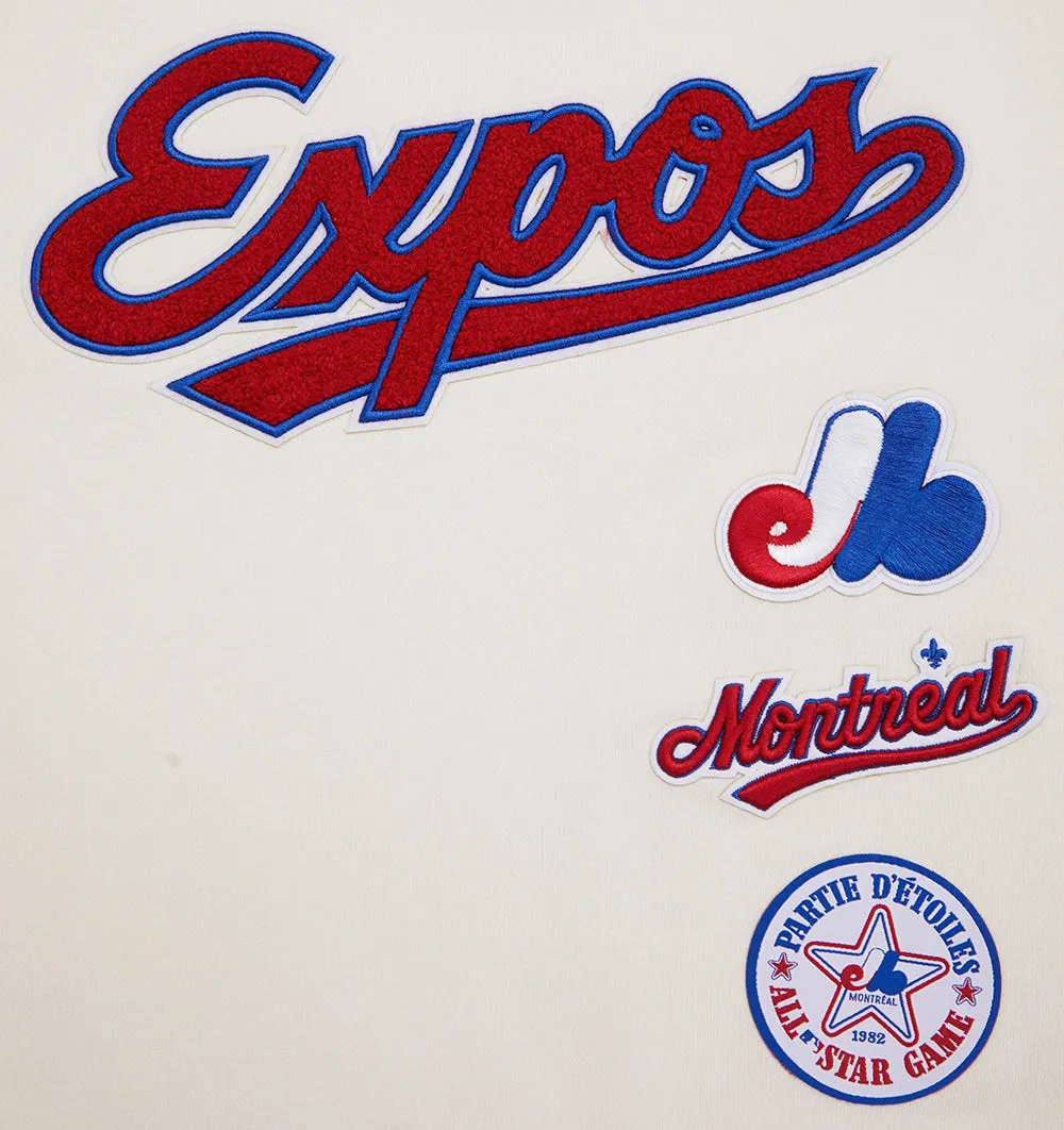 MLB MONTREAL EXPOS RETRO CLASSIC WOMEN'S RIB CREWNECK (EGGSHELL/ RED)
