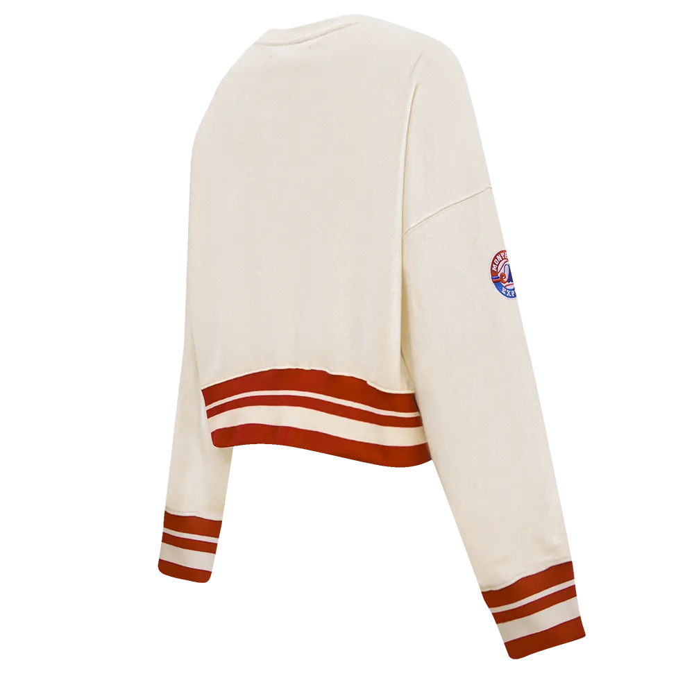 MLB MONTREAL EXPOS RETRO CLASSIC WOMEN'S RIB CREWNECK (EGGSHELL/ RED)