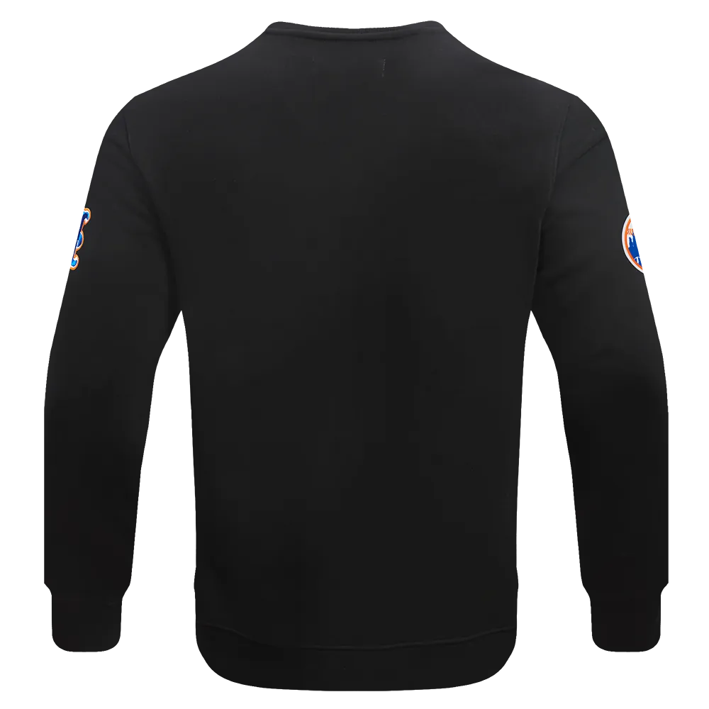MLB NEW YORK METS OLD ENGLISH MEN'S CREWNECK (BLACK)