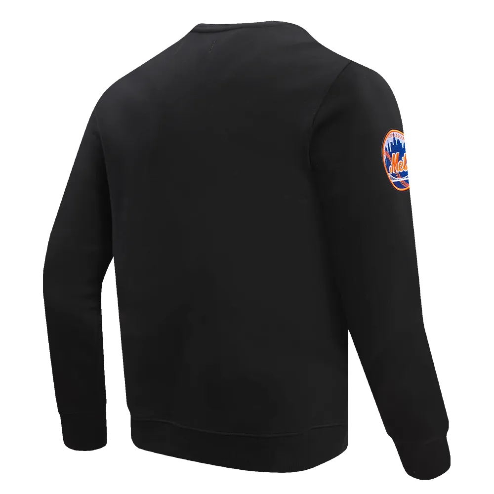 MLB NEW YORK METS OLD ENGLISH MEN'S CREWNECK (BLACK)