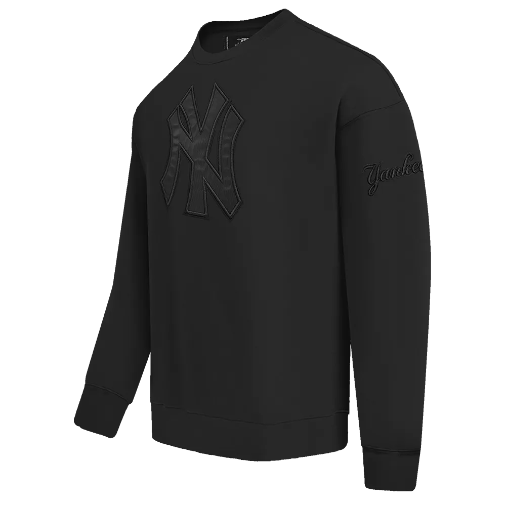 MLB NEW YORK YANKEES NEUTRAL DROP SHOULDER FLC CREWNECK (BLACK)