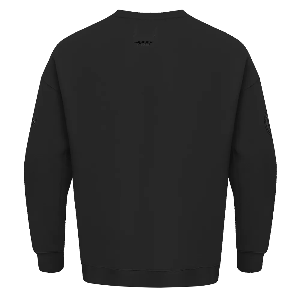 MLB NEW YORK YANKEES NEUTRAL DROP SHOULDER FLC CREWNECK (BLACK)