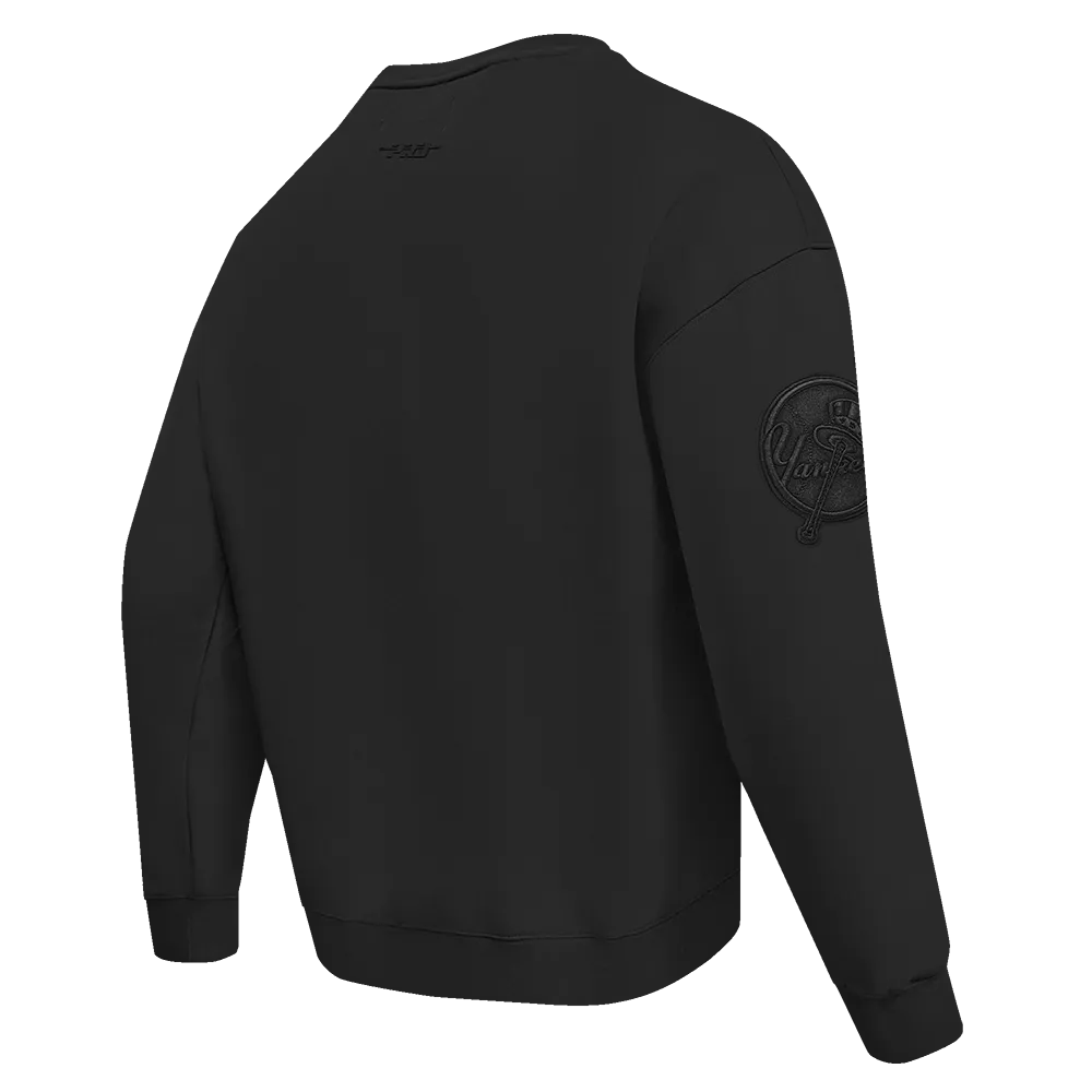 MLB NEW YORK YANKEES NEUTRAL DROP SHOULDER FLC CREWNECK (BLACK)