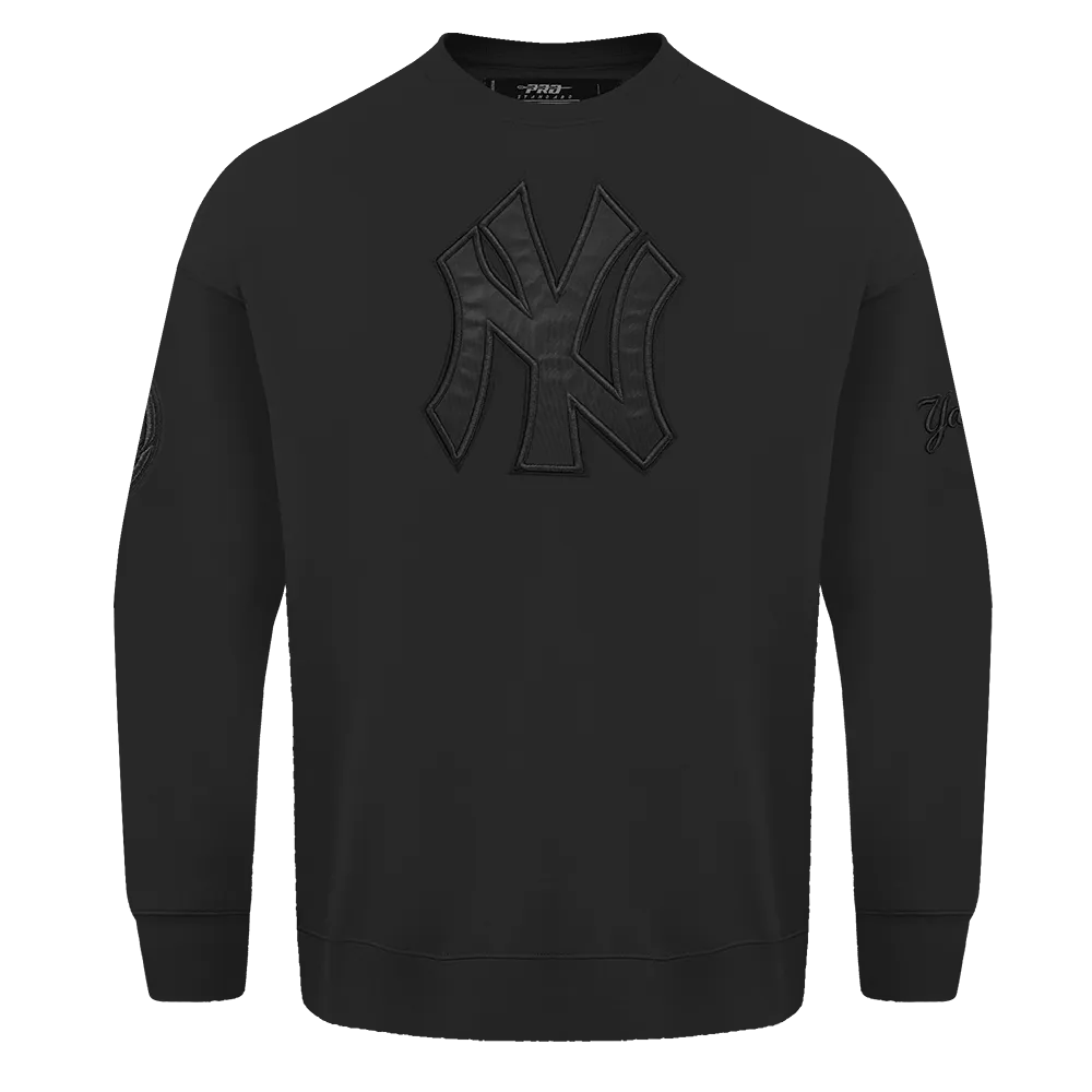MLB NEW YORK YANKEES NEUTRAL DROP SHOULDER FLC CREWNECK (BLACK)