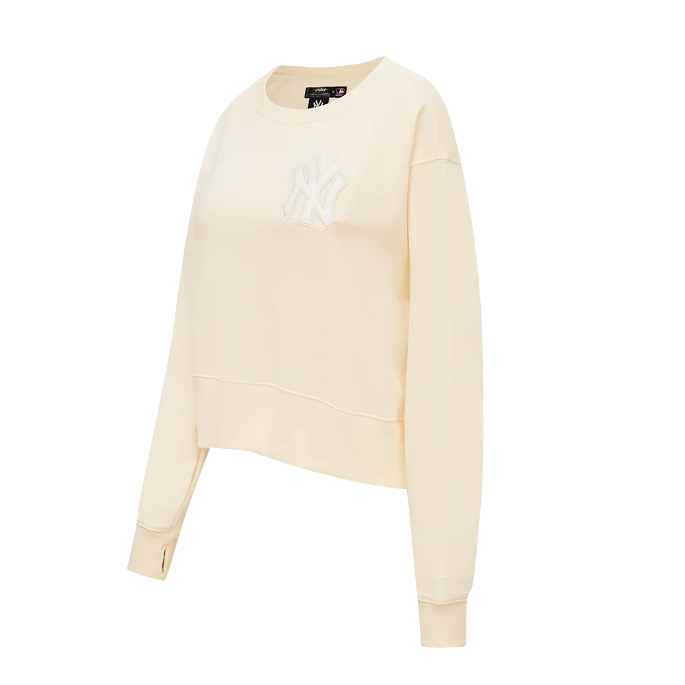 MLB NEW YORK YANKEES NEUTRAL WOMEN'S CREWNECK (EGGSHELL)