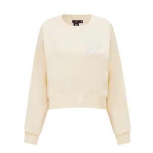 MLB NEW YORK YANKEES NEUTRAL WOMEN'S CREWNECK (EGGSHELL)